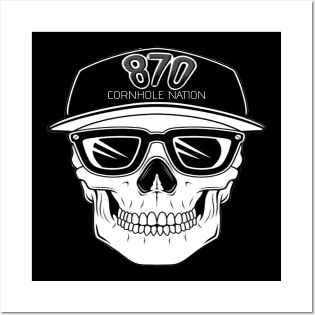 870 Skull Small Corner Logo Wall Art by 870 Cornhole Nation